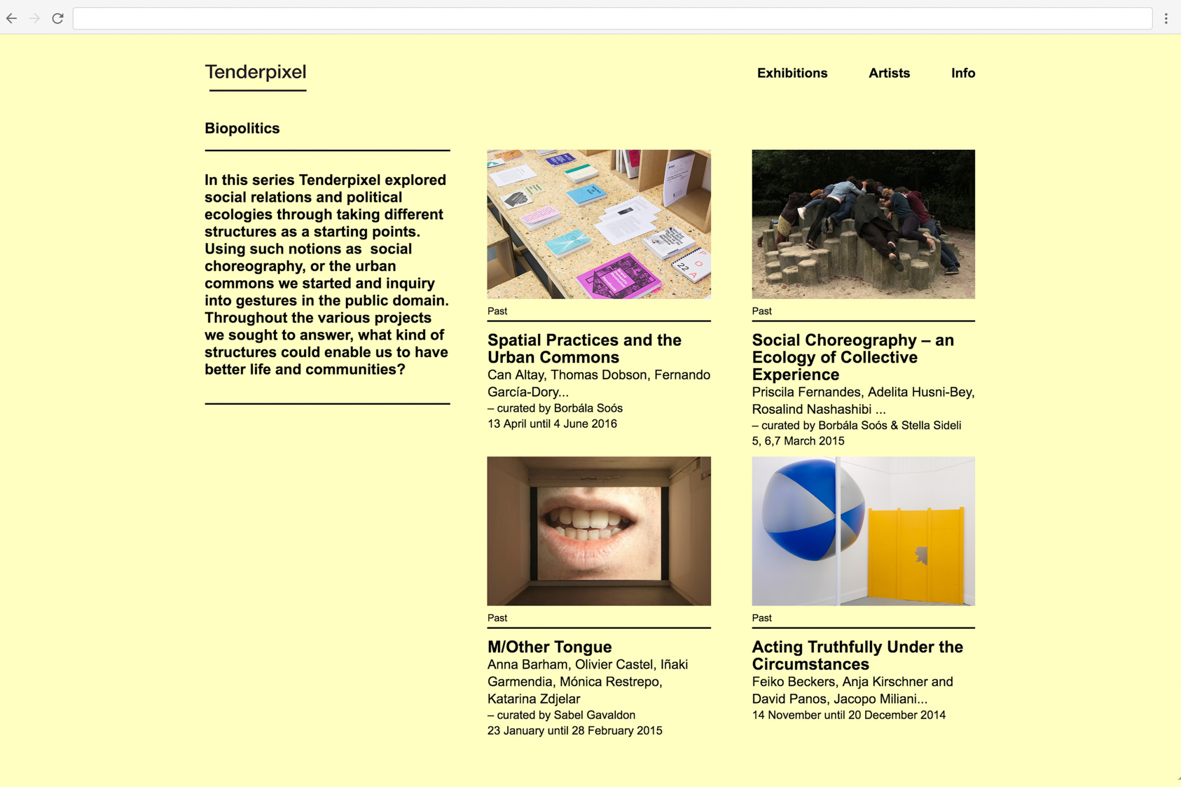 Tenderpixel Website by the agency for emerging ideas