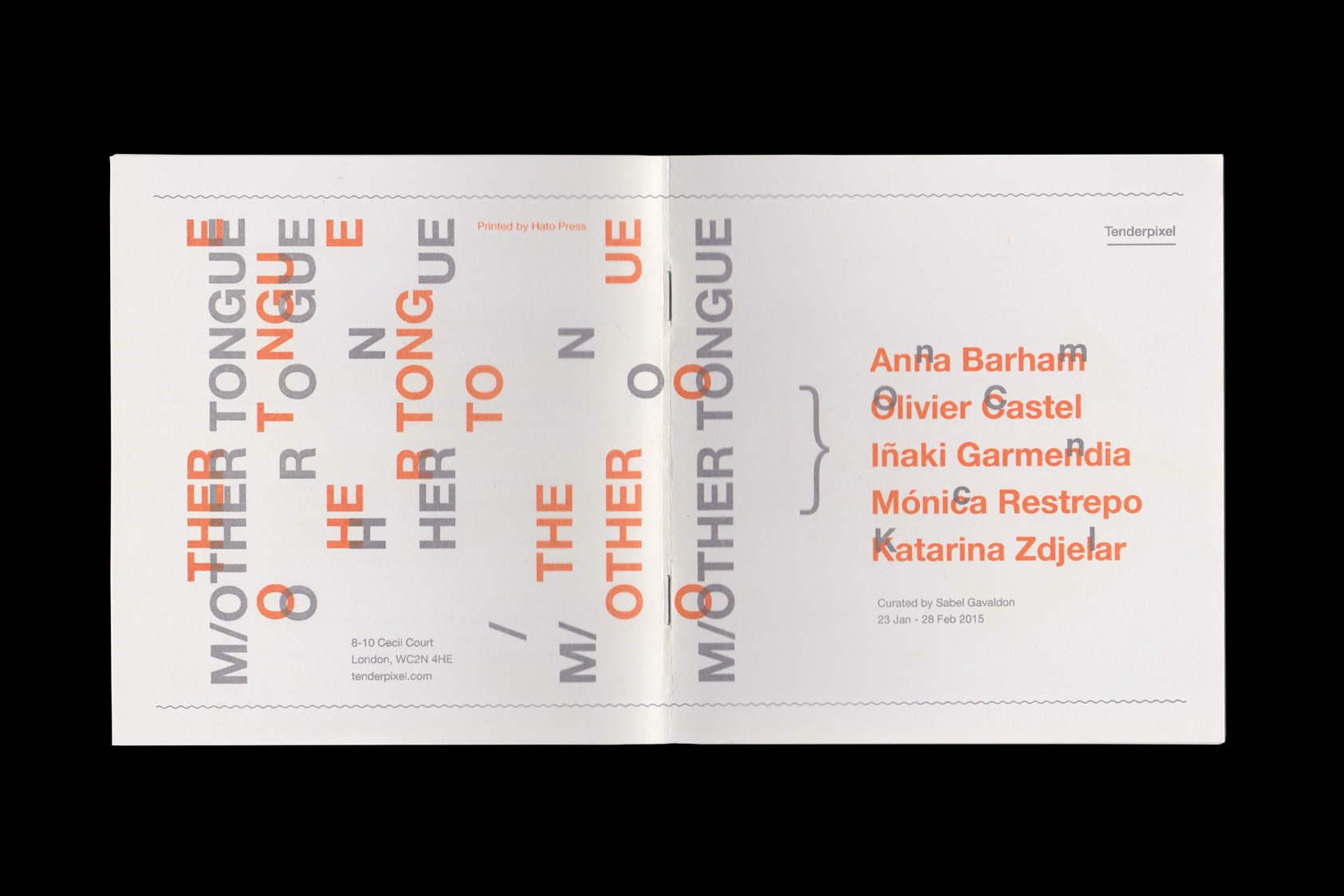 M/Other Tongue - publication accompanying exhibition for Tenderpixel and Sabel Gavaldon, 2016 by the agency for emerging ideas